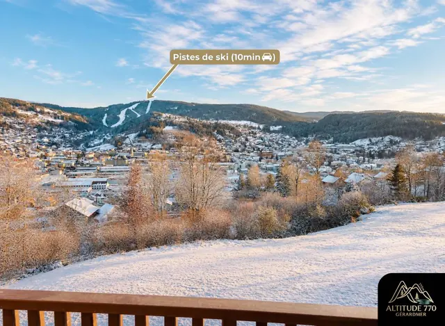 La vue sur les pistes en hiver